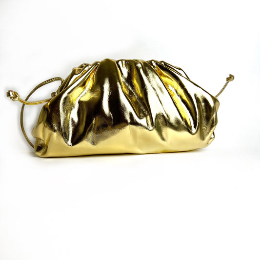 Gold Metallic Clutch Bag - Large - Little Touch