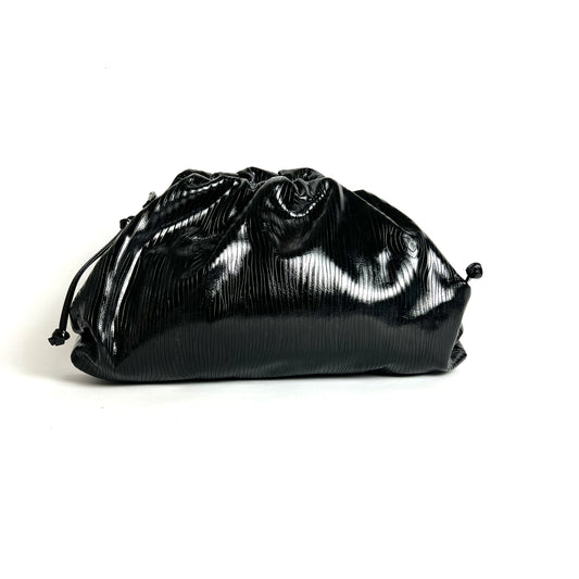 Black Metallic Embossed Clutch Bag - Large - Little Touch